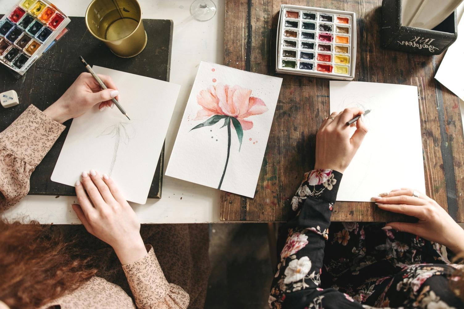 Students engaged in life drawing session at partner institution